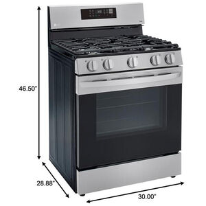 LG 30 in. 5.8 cu. ft. Smart Air Fry Convection Oven Freestanding Gas Range with 5 Sealed Burners & Griddle - Stainless Steel, Stainless Steel, hires