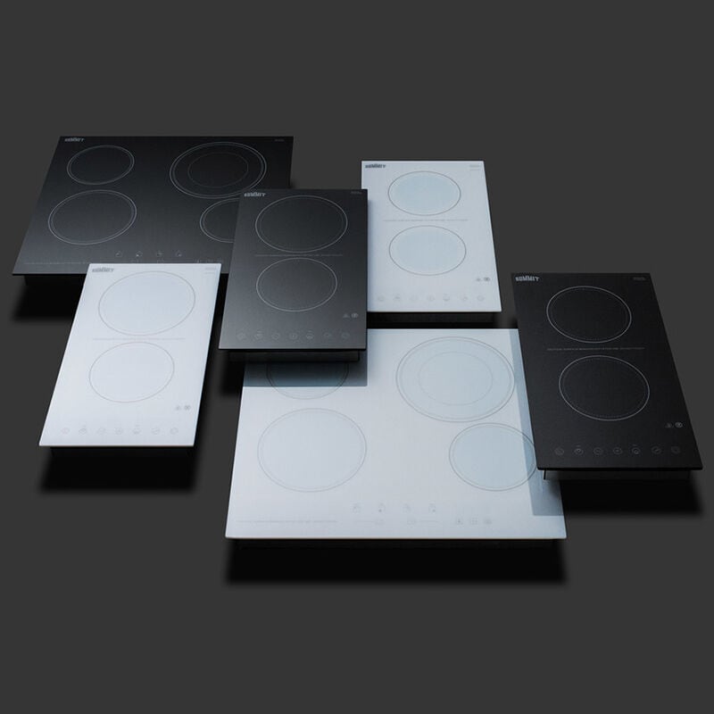 Summit 12 in. 2-Burner Electric Cooktop - Black, , hires