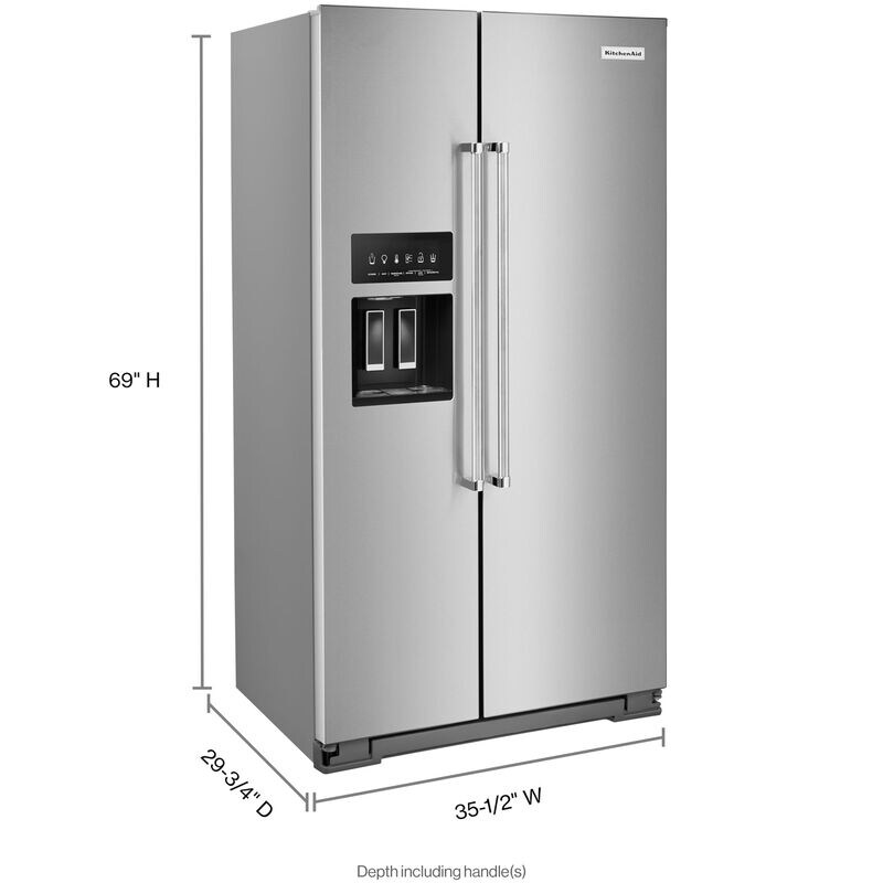 KitchenAid 36 in. 19.9 cu. ft. Counter Depth Side by Side ...