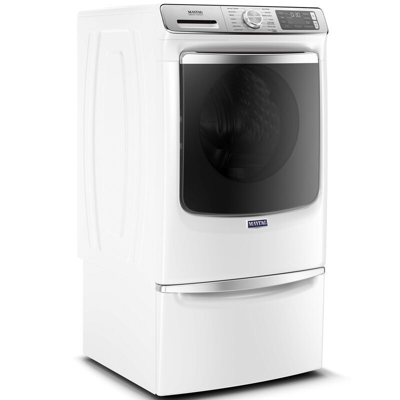 Maytag 27 in. 5.0 cu. ft. Smart Stackable Front Load Washer with Extra Power, 24-Hr Fresh Hold Option, Sanitize & Steam Wash Cycle - White, White, hires