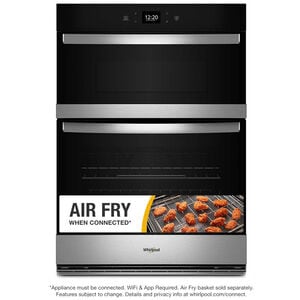 Whirlpool 30 in. 6.4 cu. ft. Smart Electric Microwave/Wall Oven Combo with Standard Convection & Sensor Cooking - Fingerprint Resistant Stainless, , hires