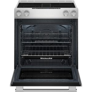 KitchenAid 30 in. 6.4 cu. ft. Air-Fry True European Convection Steam Slide-In Electric Range with Radiant Burners - Stainless Steel with PrintShield Finish, , hires