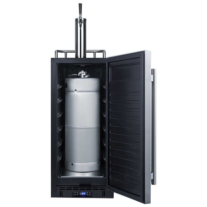 Summit 15 in. 2.9 cu. ft. Beer Dispenser with 1 Tap, Digital Controls & Digital Thermostat - Stainless Steel, , hires