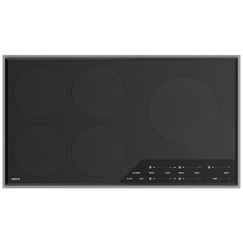 Wolf Transitional 36 in. 5-Burner Induction Cooktop with Simmer Burner & Power Burner - Stainless Steel, , hires