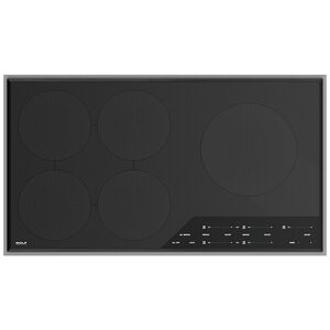 Wolf Transitional Series 36 in. 5-Burner Induction Cooktop with Simmer Burner & Pairing Frame - Stainless Steel, , hires