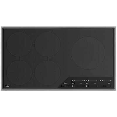 Wolf Transitional Series 36 in. 5-Burner Induction Cooktop with Simmer Burner & Pairing Frame - Stainless Steel | CI365TFS