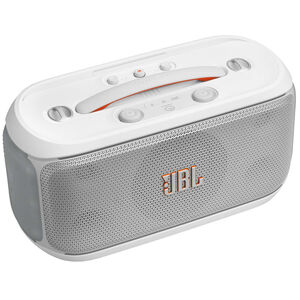 JBL Partybox On-The-Go 2 Plus Portable Party Speaker with Real-Time AI Vocal Removal, A Wireless Mic, Handle & Shoulder Strap - White, , hires
