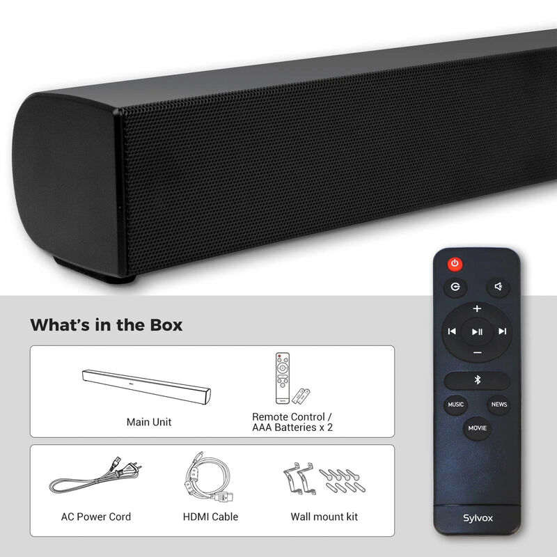 Sylvox Elf S2 2.0 Channel Outdoor Use Sound Bar with Bluetooth - Black, , hires