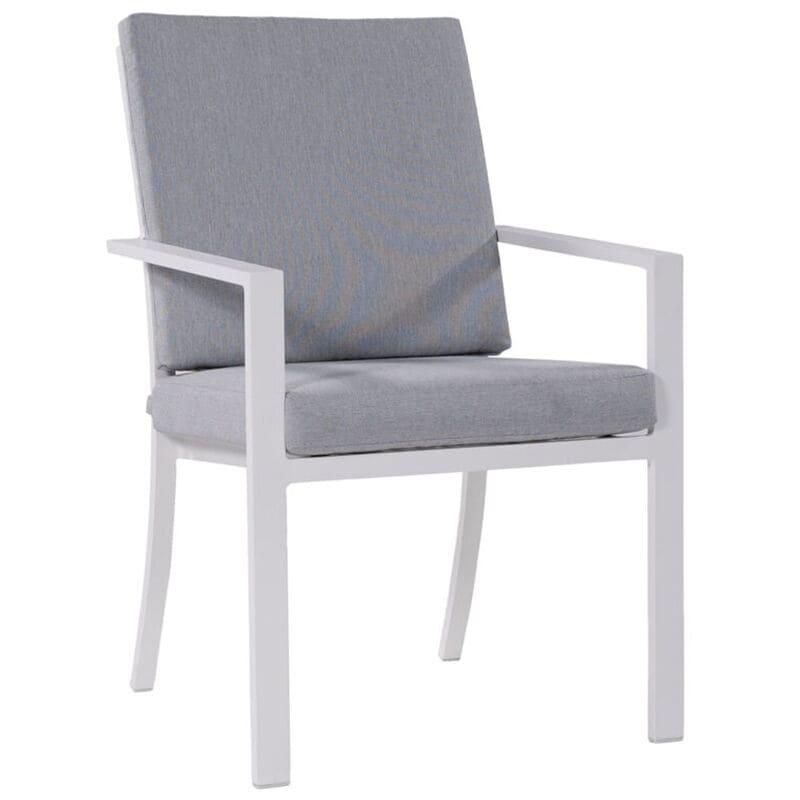 Mod Greyson Collection Dining Set With 6 Padded Chairs and 72-in. x 40-in. Slat-Top Table - Gray/White, , hires