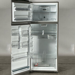 Whirlpool 28 in. 17.6 cu. ft. Garage Ready Top Freezer Refrigerator - Fingerprint Resistant Stainless (Open Box Fair Condition), , hires