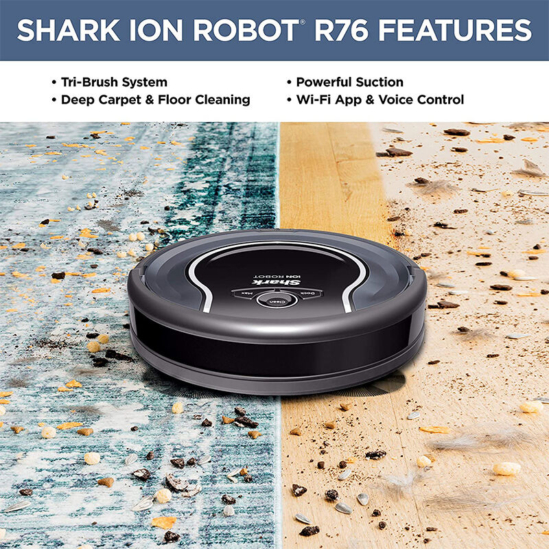 Shark ION Robotic Vacuum Wi-Fi Connected Multi-Surface Cleaning BLUE NEW R76 