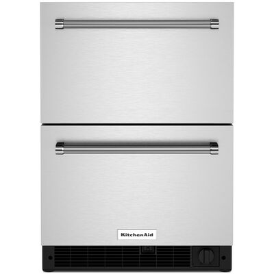 KitchenAid 24 in. Double-Drawer Refrigerator/Freezer with 4.3 cu. ft. Capacity and Ice Maker | KUDF204KSB