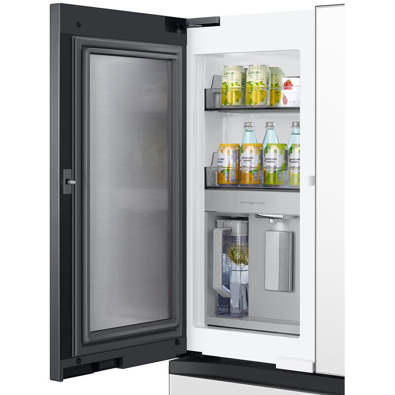Samsung Bespoke 36 in. 28.6 cu. ft. Smart 4-Door French Door Refrigerator with Family Hub, Beverage Center & Internal Water Dispenser - White Glass, , hires