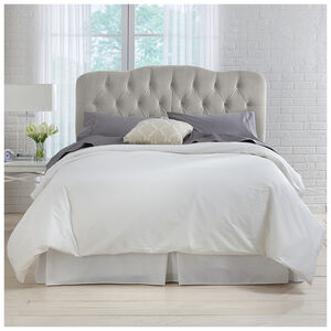 Skyline Furniture Tufted Velvet Fabric Queen Size Upholstered Headboard - Light Grey, Gray, hires