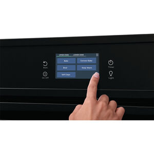 Frigidaire 30 in. 10.6 cu. ft. Top Control Electric Double Wall Oven with Standard Convection - Black, Black, hires