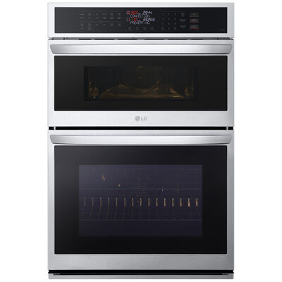 LG 30 in. 6.4 cu. ft. Electric Smart Oven/Microwave Combo Wall Oven with Standard Convection & Self Clean - PrintProof Stainless Steel | WCEP6423F