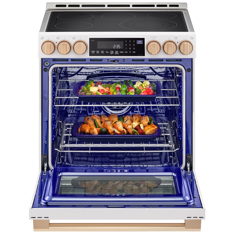 LG Studio 30 in. 6.3 cu. ft. Smart Air Fry True European Convection Slide-In Electric Range with Radiant Burners - Essence White, , hires