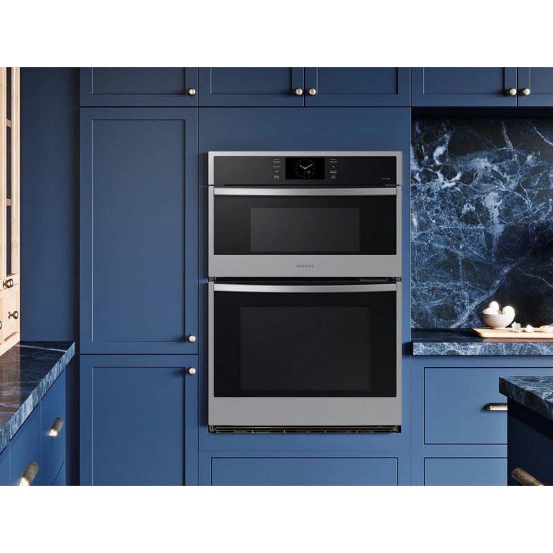 Samsung 30 in. 7 cu. ft. Smart Speed/ Steam Electric Microwave/Wall Oven Combo with Dual Convection & Sensor Cooking - Stainless Steel, , hires
