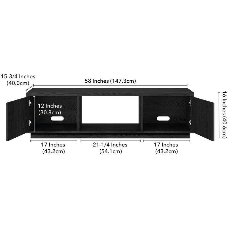 Preston & Cole Finnegan 58" Wide TV Stand for TVs up to 65" - Black Grain, , hires