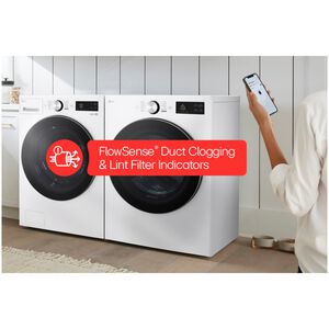 LG 27 in. 7.4 cu. ft. Smart Stackable Gas Dryer with AI Sensor Dry, TurboSteam, Sanitize & Steam Cycle - Alpine White, , hires