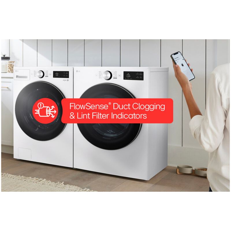 LG 27 in. 7.4 cu. ft. Smart Stackable Gas Dryer with AI Sensor Dry, TurboSteam, Sanitize & Steam Cycle - Alpine White, , hires