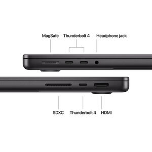 Apple MacBook Pro (2024) 14.2 in. Notebook with Apple Intelligence, Apple M4 10-Core CPU, 10-Core GPU, 16 GB RAM, 1 TB SSD, up to 24 Hrs. of Battery Life & Mac OS - Space Black, , hires