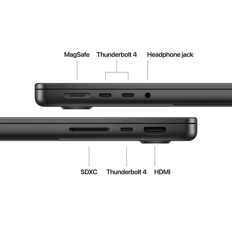 Apple MacBook Pro (2024) 14.2 in. Notebook with Apple Intelligence, Apple M4 10-Core CPU, 10-Core GPU, 16 GB RAM, 1 TB SSD, up to 24 Hrs. of Battery Life & Mac OS - Space Black, , hires