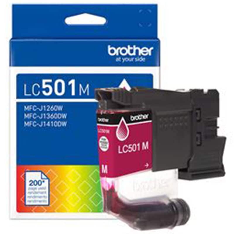 Brother LC501 Magenta Standard Yield Ink Cartridge, Prints up to 200 Pages (LC501M), , hires