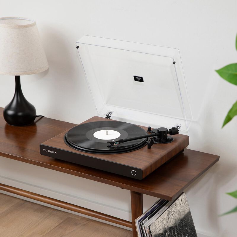 Victrola Wave Bluetooth Turntable with Auracast - Walnut, , hires
