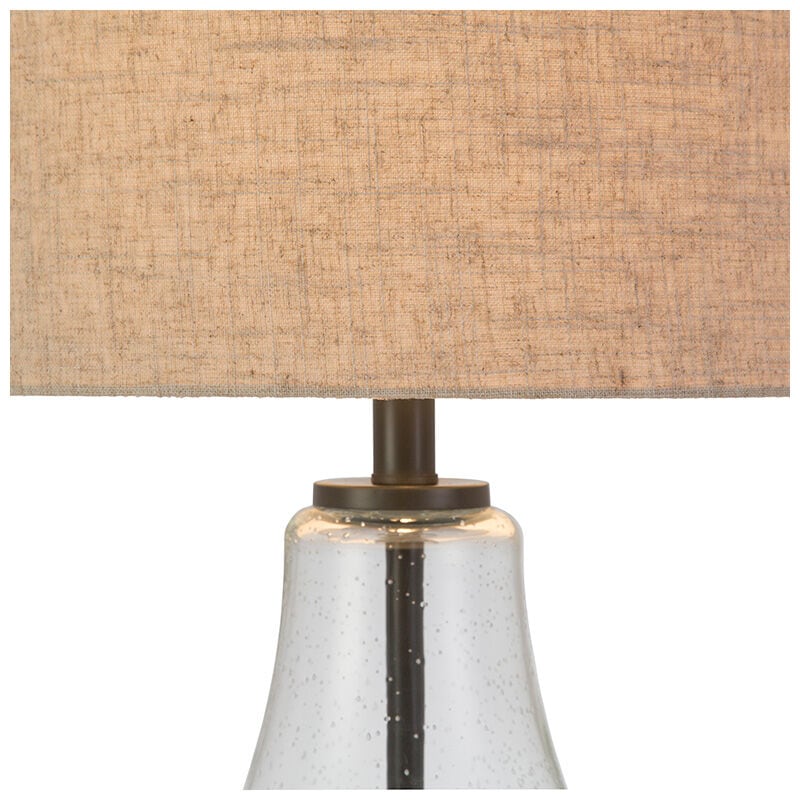 Hudson & Canal Lagos Table Lamp- Seeded Glass with Flax Shade, , hires