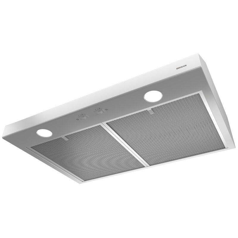 Broan Glacier BCSD1 Series 42 in. Convertible Standard Style Range Hood with 300 CFM, 2 Fan Speeds & 2 Halogen Lights - White, , hires