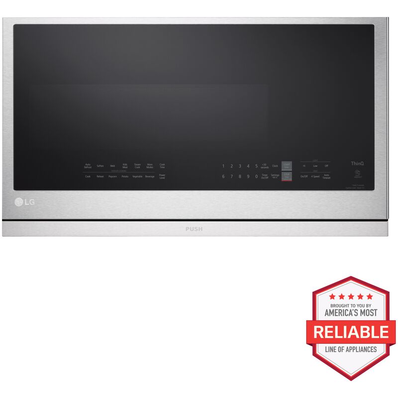 LG 30 in. 2.1 cu. ft. 1050W Smart Over-the-Range Microwave with 400 CFM & Sensor Cooking - PrintProof Stainless Steel, PrintProof Stainless Steel, hires