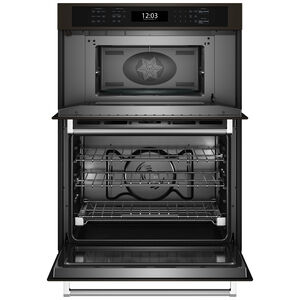 KitchenAid 27 in. 5.7 cu. ft. Electric Oven/Microwave Combo Wall Oven with True European Convection & Self Clean - Black Stainless Steel with PrintShield Finish, , hires