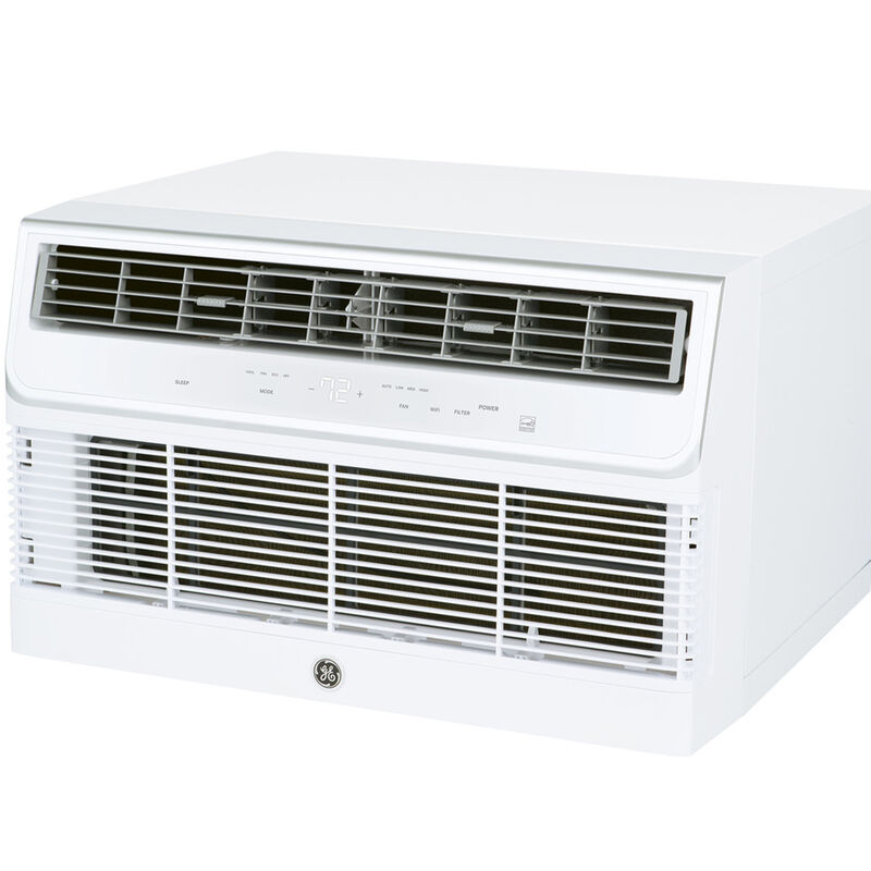 GE 14,000 BTU 230V Smart Through-the-Wall Air Conditioner with 3 Fan Speeds, Sleep Mode & Remote Control - White, , hires