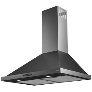 Zephyr 30 in. Convertible Chimney Style Range Hood with 600 CFM, 4 Fan Speeds & 2 LED Lights - Black Stainless, , hires