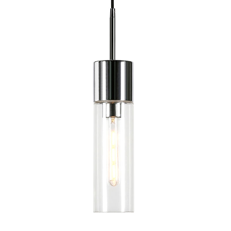 Hudson & Canal Lance 3.5 in. Pendant with Clear Glass - Polished Nickel, , hires