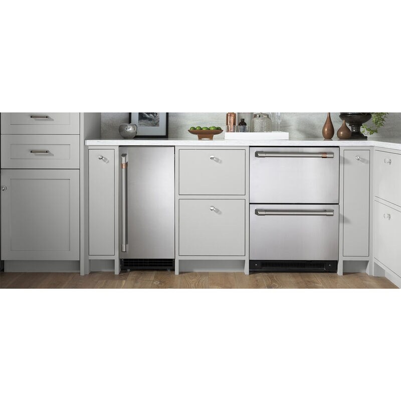 Cafe 24 in. 5.7 cu. ft. Double Refrigerator Drawers - Stainless Steel, Stainless Steel, hires