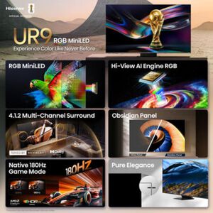 Hisense - 85" Class UR9 Series RGB Mini LED 4K UHD Smart Google TV, , hires