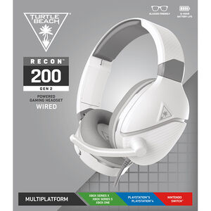 Turtle Beach Recon 200 Gen 2 Wired Multiplatform Gaming Headset for Xbox Series X, Xbox One, PS5, PS4 and Nintendo Switch - White, , hires