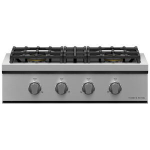 Fisher Paykel Pro Series 9 30 in. 4-Burner Natural Gas Rangetop with Simmer Burner & Power Burner - Stainless Steel, , hires