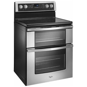 Whirlpool 30 in. 6.7 cu. ft. True European Convection Double Oven Electric Range with Radiant Burners - Stainless Steel, Stainless Steel, hires