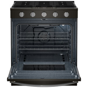Whirlpool 30 in. 5.0 cu. ft. Smart Air-Fry Standard Convection Slide-In Gas Range with 5 Sealed Burners - Black Stainless, , hires
