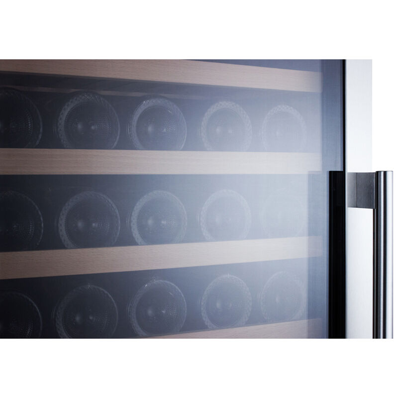 Summit 24" 15.9 Cu. Ft. Built-In/Freestanding Wine Cooler with 160 Bottles Capacity, Dual Temperature Zones & Digital Temperature Control - Stainless Steel, , hires