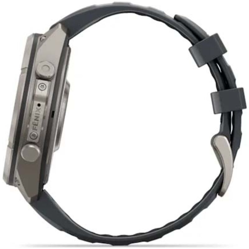 Garmin fenix 9 Pro 47 mm, AMOLED Smart Watch - Titanium with Graphite/Black Silicone Band, , hires