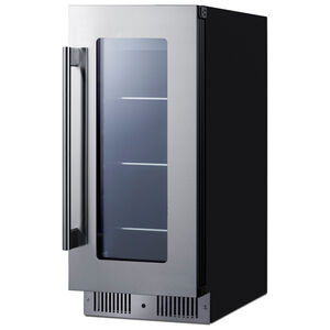 Summit 15 in. Built-In/Freestanding 2.6 cu. ft. Compact Beverage Center with Adjustable Shelves & Digital Control - Stainless Steel, , hires
