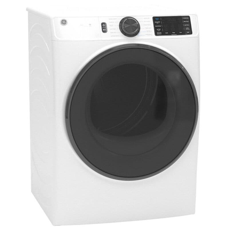 GE 28 in. 7.8 cu. ft. Smart Stackable Gas Dryer with Sensor Dry, Sanitize & Steam Cycle - White, White, hires