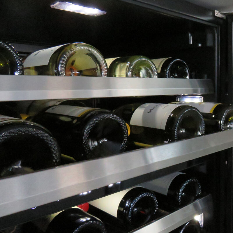 XO 24 in. Undercounter Wine Cooler with Metal Racks, Single Temperature Zone & 54 Bottle Capacity - Stainless Steel, , hires