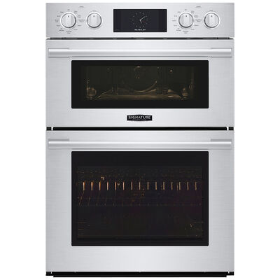 Signature Kitchen Suite 30 in. 6.4 cu. ft. Electric Smart Oven/Microwave Combo Wall Oven with True European Convection & Self Clean - Stainless Steel | SKSCV3002S