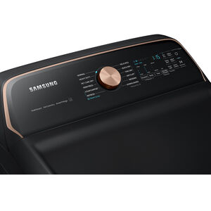 Samsung 27 in. 7.4 cu. ft. Smart Electric Dryer with Sensor Dry, Sanitize & Steam Cycle - Brushed Black, , hires