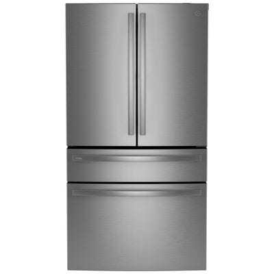 GE Profile 36 in. 28.7 cu. ft. Smart 4-Door French Door Refrigerator with Internal Water Dispenser - Fingerprint Resistant Stainless | PGE29BYTFS